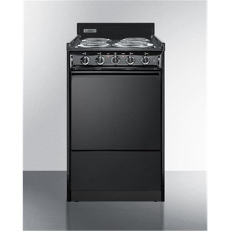 SUMMIT APPLIANCE Summit Appliance TEM110C 20 in. Wide Electric Range with Lower Storage Compartment; Black TEM110C